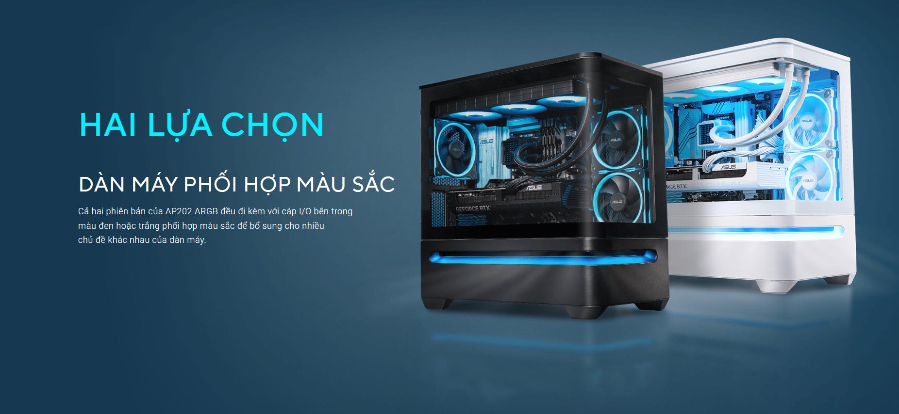 Vỏ Case ASUS Prime AP202TG White (mATX/ 0 fan)