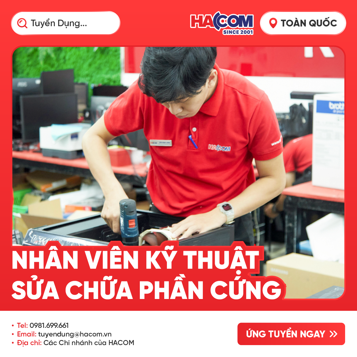[HCM] Nhân viên Kỹ thuật Sửa Chữa (Phần cứng)