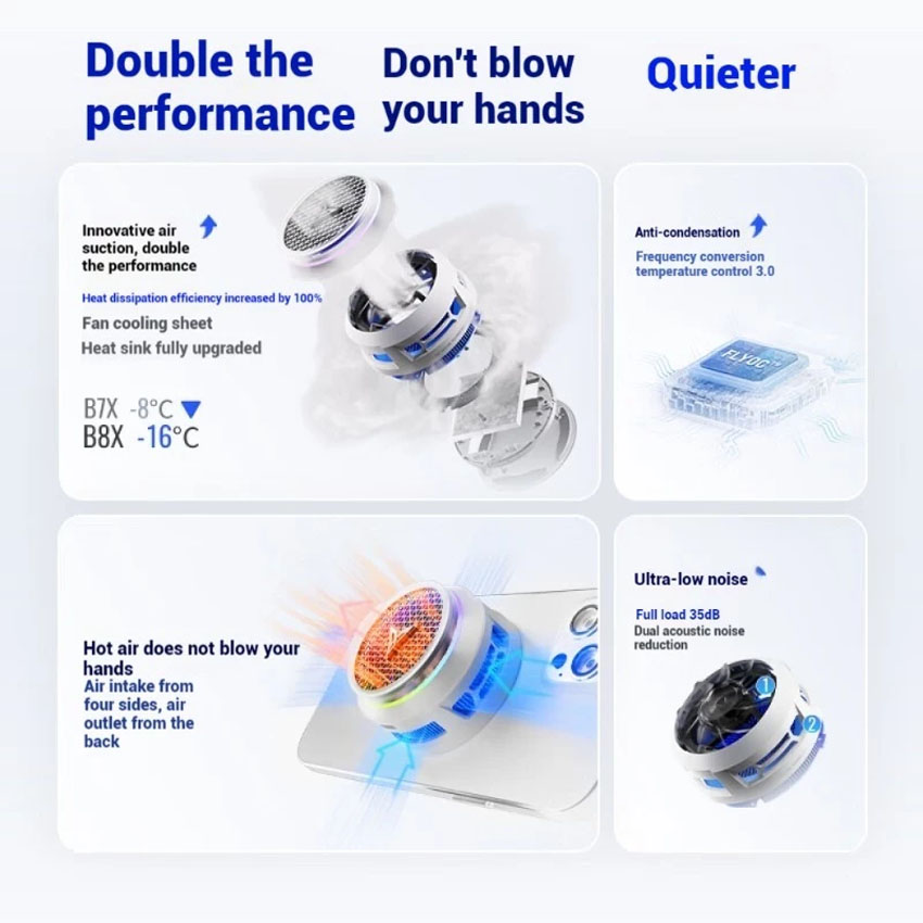 Tản nhiệt cho điện thoại Flydigi Mobile Phone Cooling Fan B8X 7