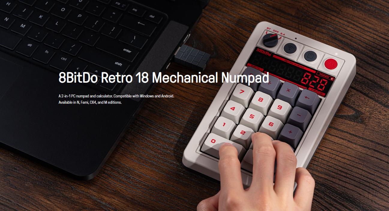 Bàn phím 8BitDo Retro 18 Mechanical Numpad 4