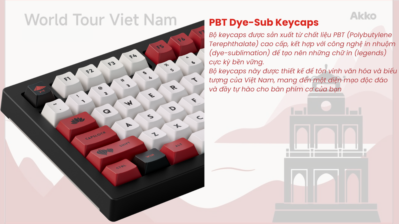 Bàn phím AKKO 5075B Plus Black World Tour Viet Nam 3