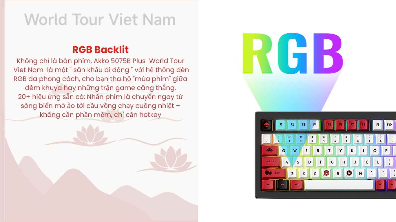 Bàn phím AKKO 5075B Plus Black World Tour Viet Nam 6