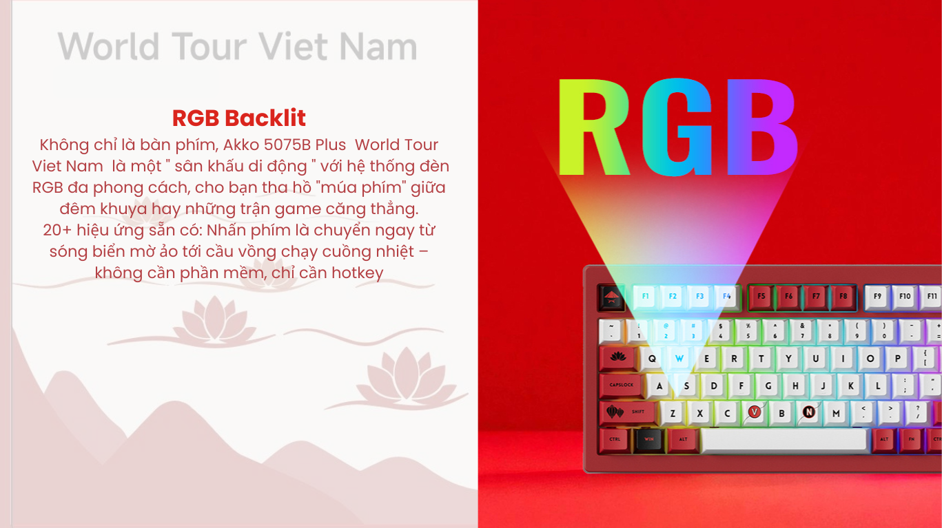 Bàn phím AKKO 5075B Plus Red World Tour Viet Nam 6