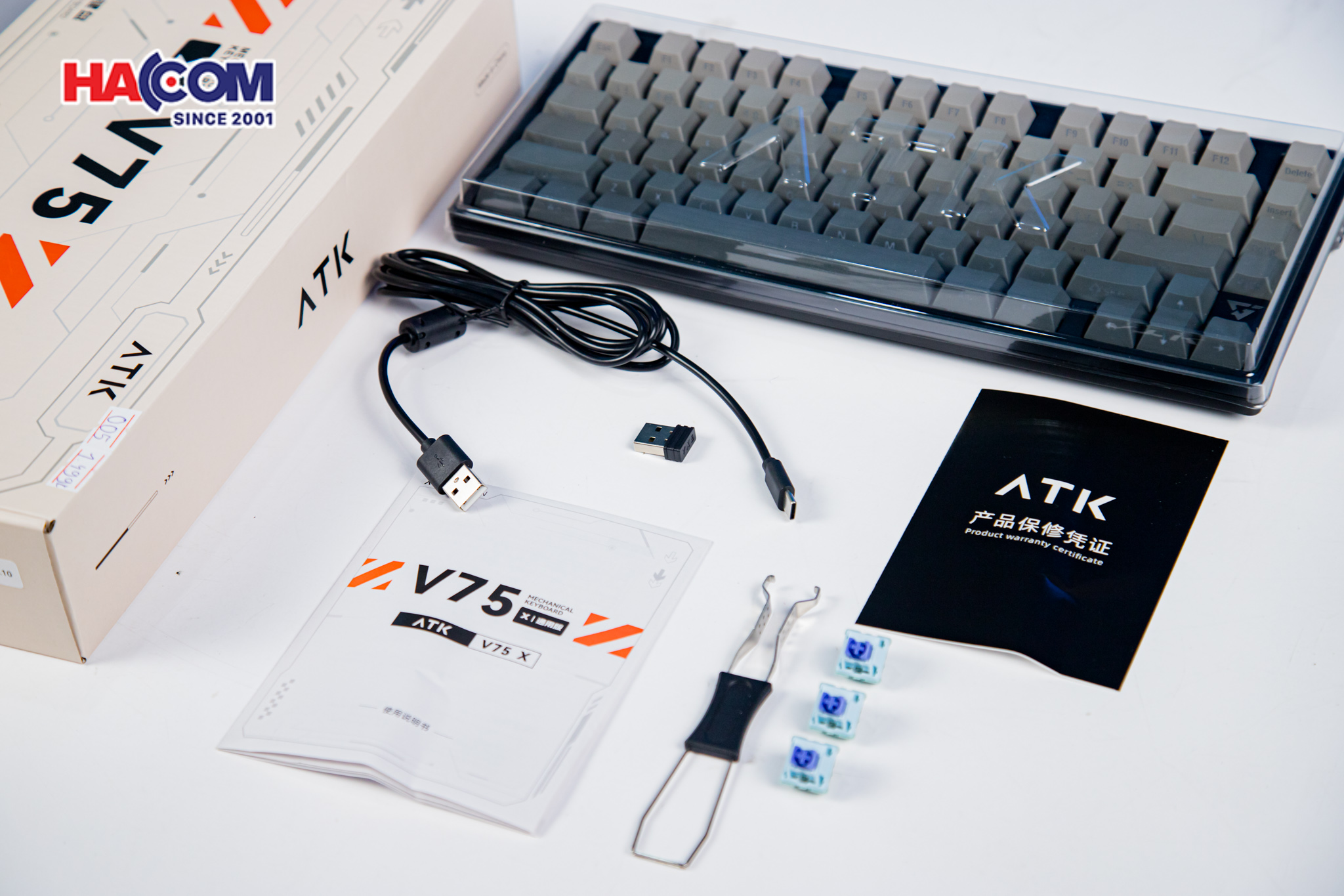 Bàn phím cơ ATK V75X GunMetal Periwinkle Switch 3