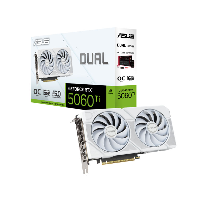 CARD MÀN HÌNH ASUS DUAL RTX 5060 TI-O16G-WHITE