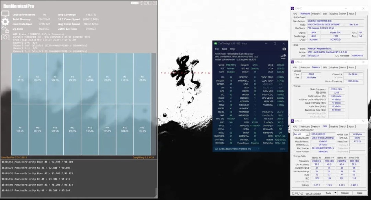 Colorful đẩy RAM DDR5 lên 9600 MT/s trên Ryzen 7 9800X3D