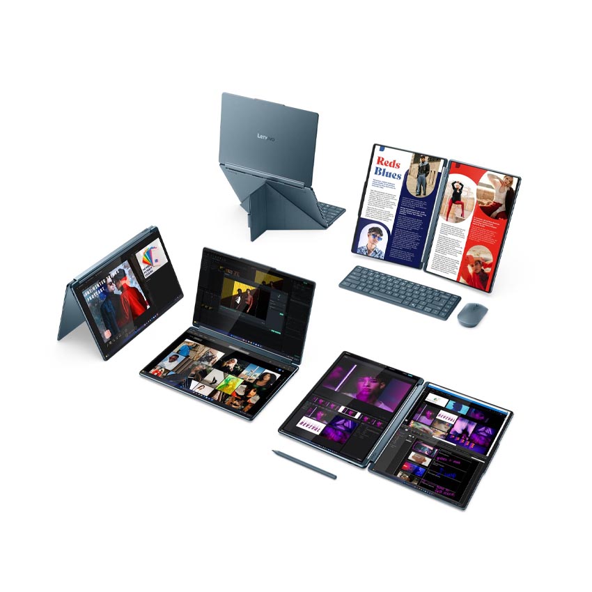 Laptop Lenovo Yoga Book 9 14IAH10 (83KJ002UVN) (U9 285H/32GB RAM/1TB SSD/2x14 2.8K Cảm ứng/Win11/Office H&S/Xanh) 9