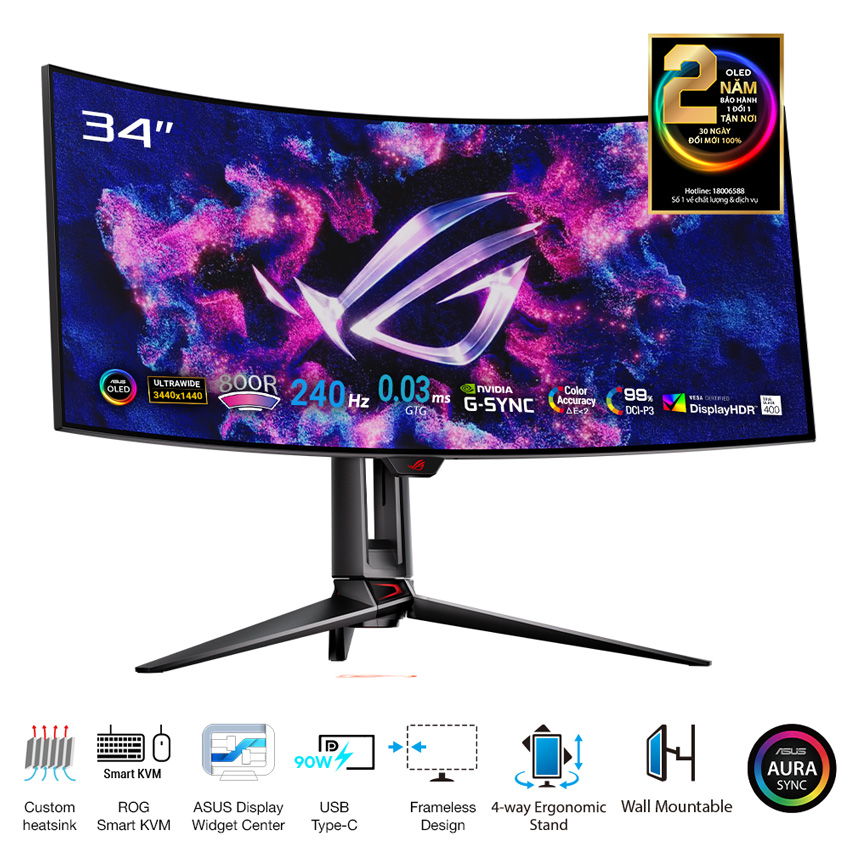  Màn hình ASUS ROG Swift OLED PG34WCDM 1