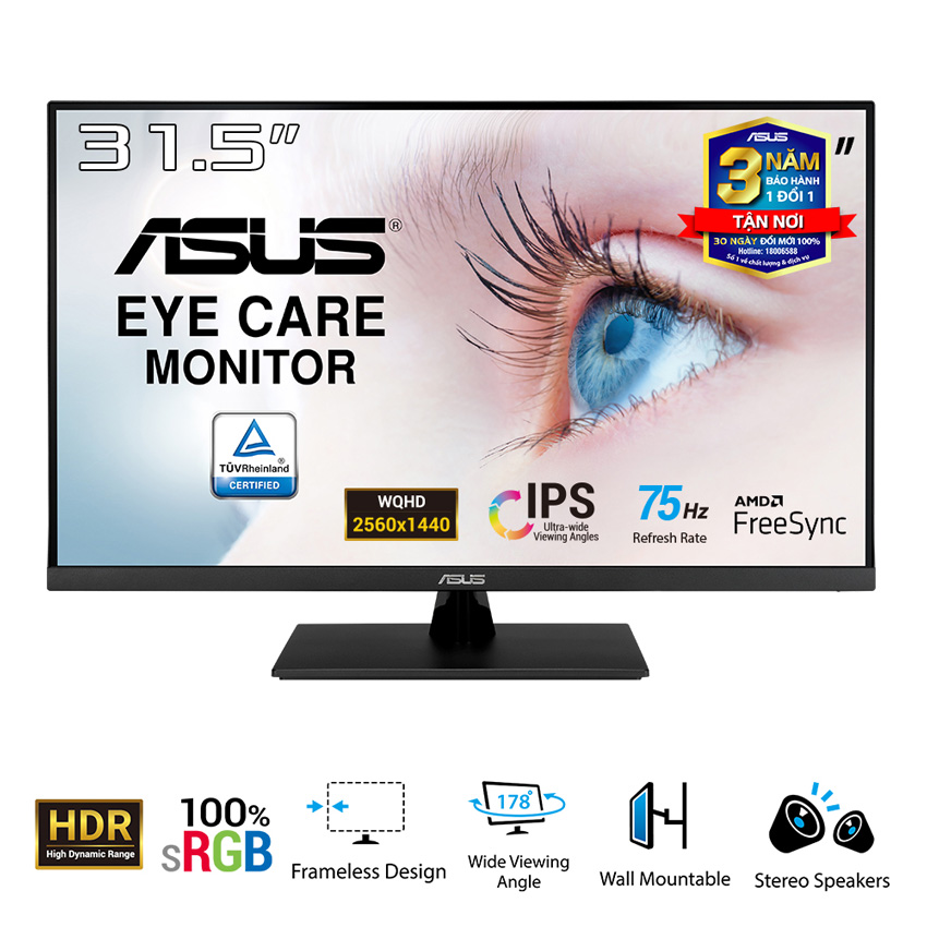 Màn hình ASUS VP32AQ (31.5 inch/WQHD/IPS/75Hz/5ms)