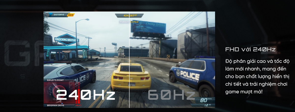 Hiệu năng gaming vượt trội với 240Hz