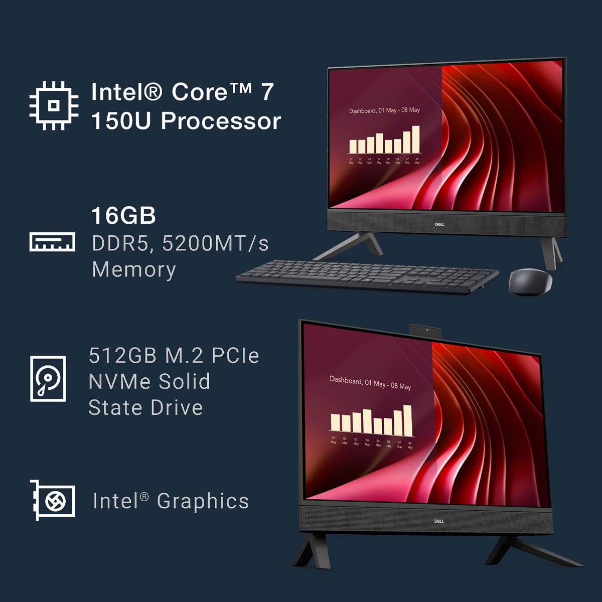 máy tính văn phòng Dell 24 AIO EC24250 (DR93T7)