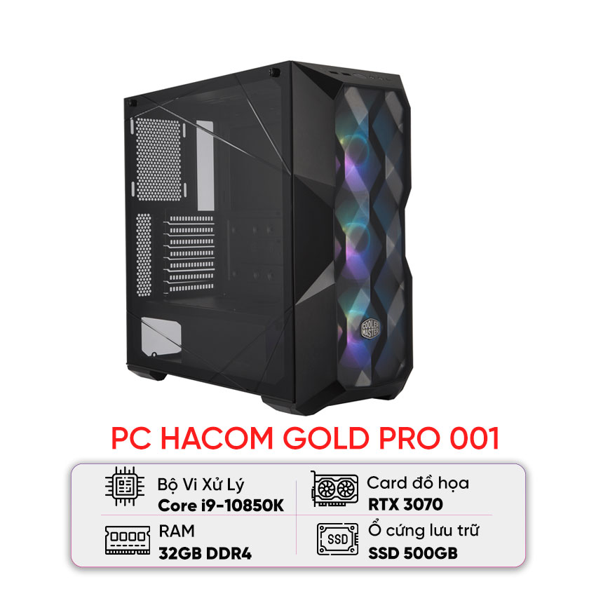 : PC HACOM GOLD PRO 001 (I9 10850K/Z490/32GB RAM/500GB SSD/RTX 3070/750W) 0