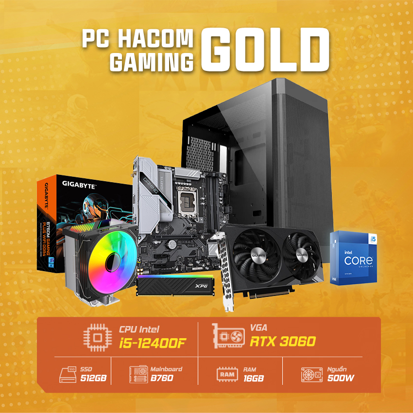 PC HACOM GOLD PRO 037 ( Intel i5 12400F / VGA RTX 3060 ) - Hình 1