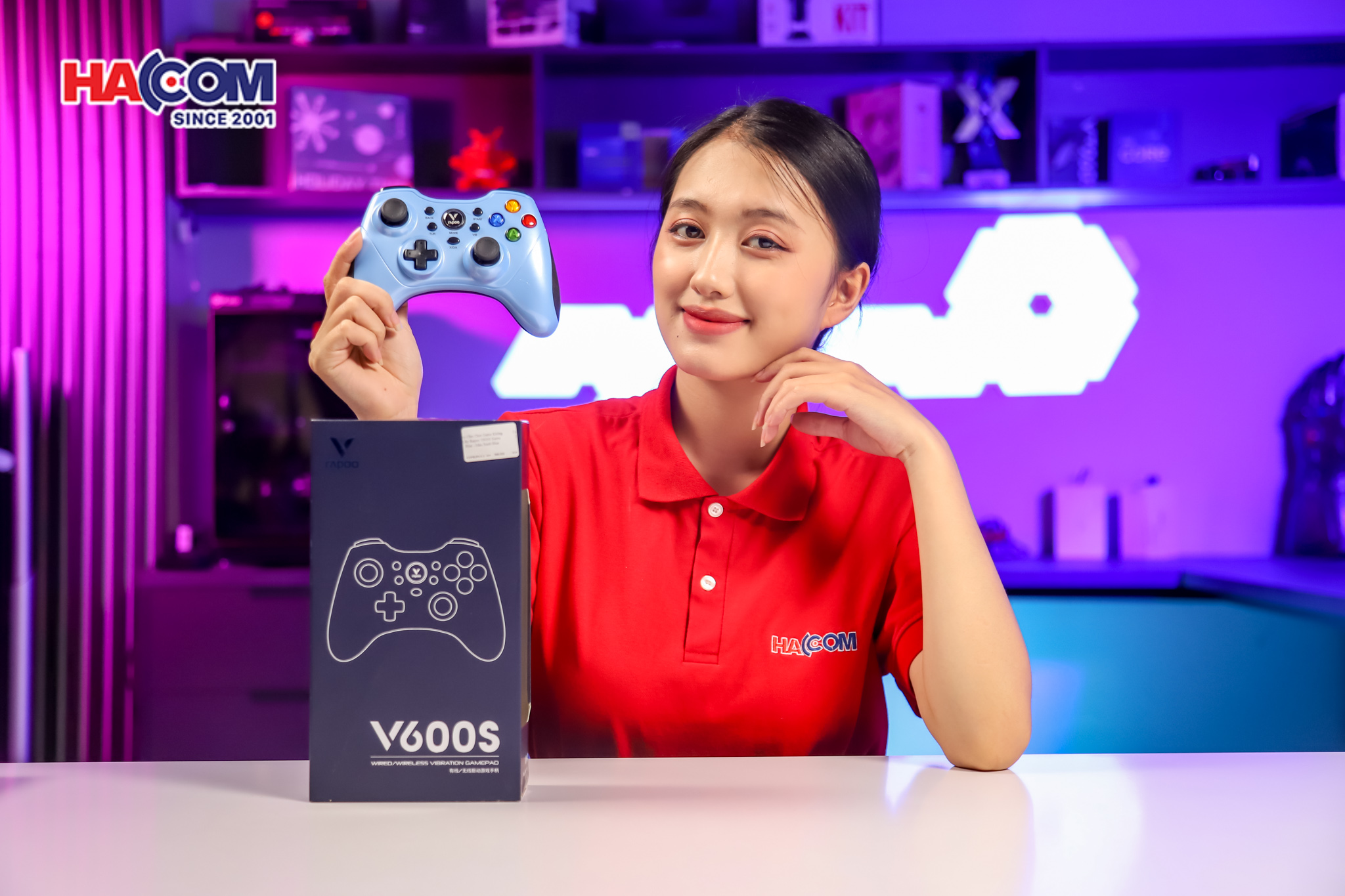 Tay cầm game RAPOO V600S Sierra Blue 5