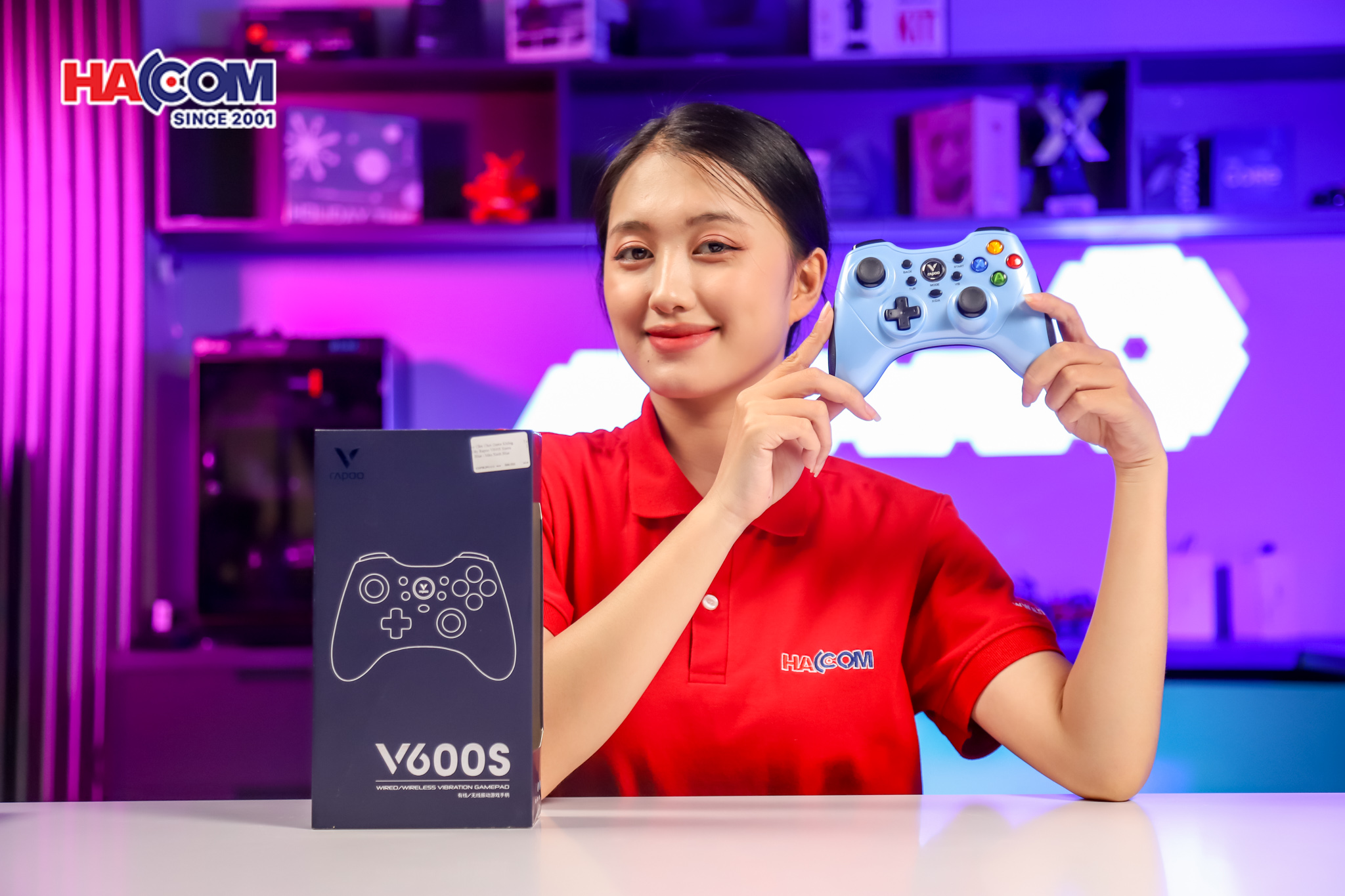 Tay cầm game RAPOO V600S Sierra Blue 6