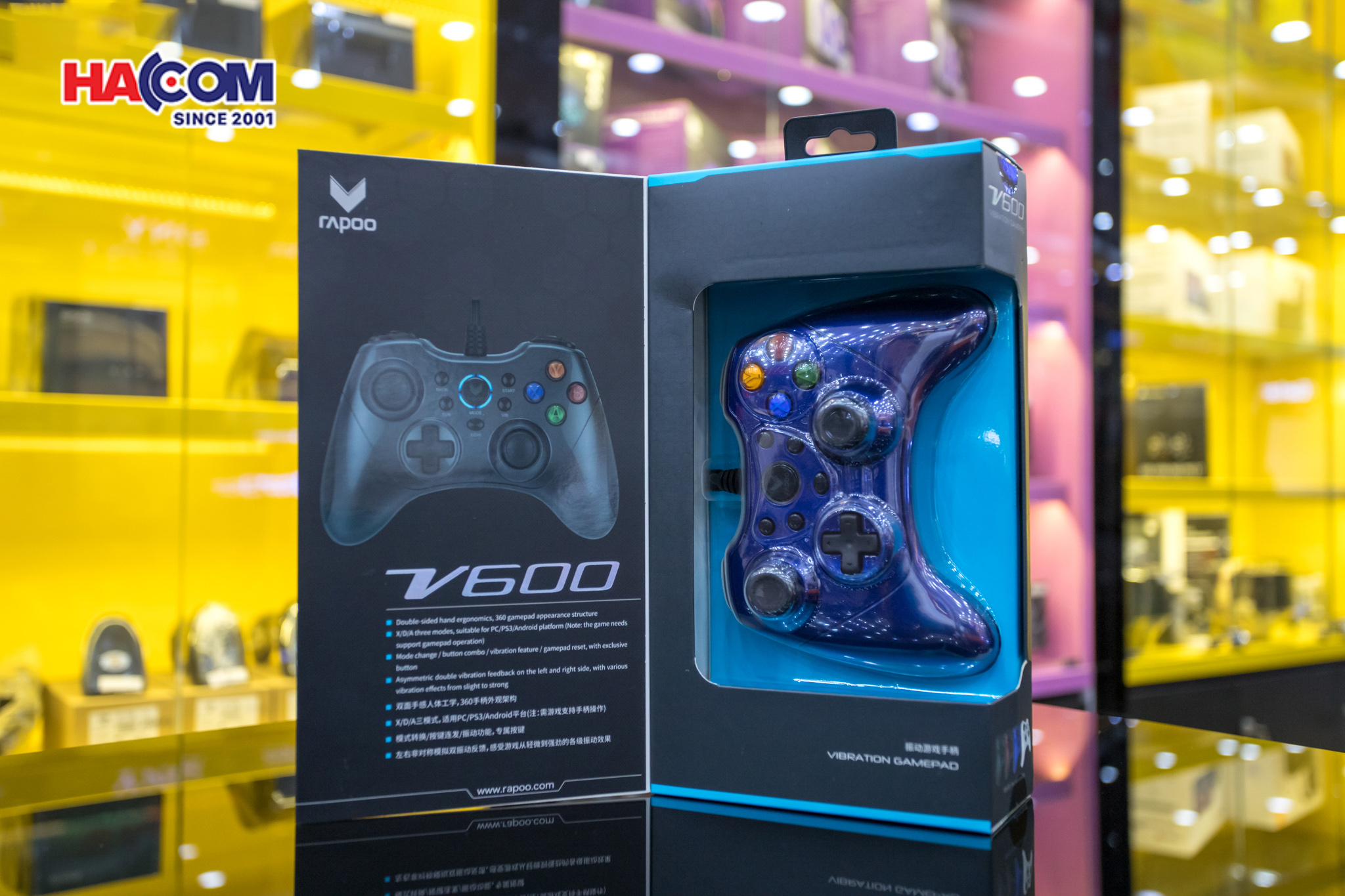 Tay cầm game RAPOO V600 Blue 6