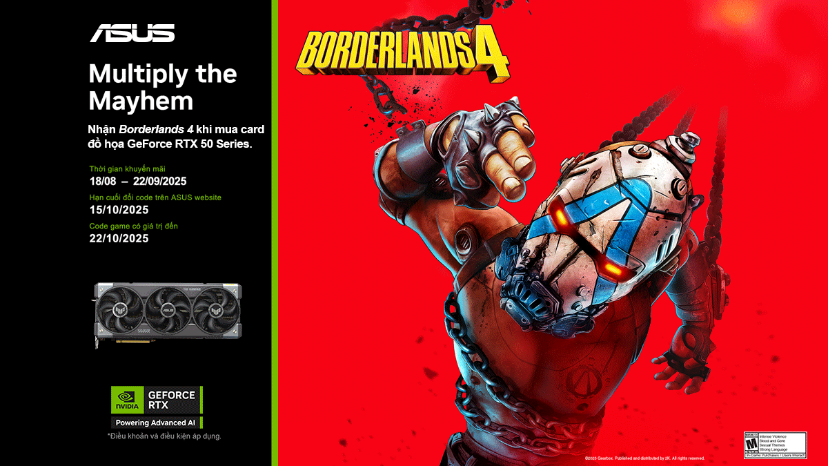 MUA NVIDIA GEFORCE RTX 50 SERIES – NHẬN NGAY GAME BORDERLANDS 4