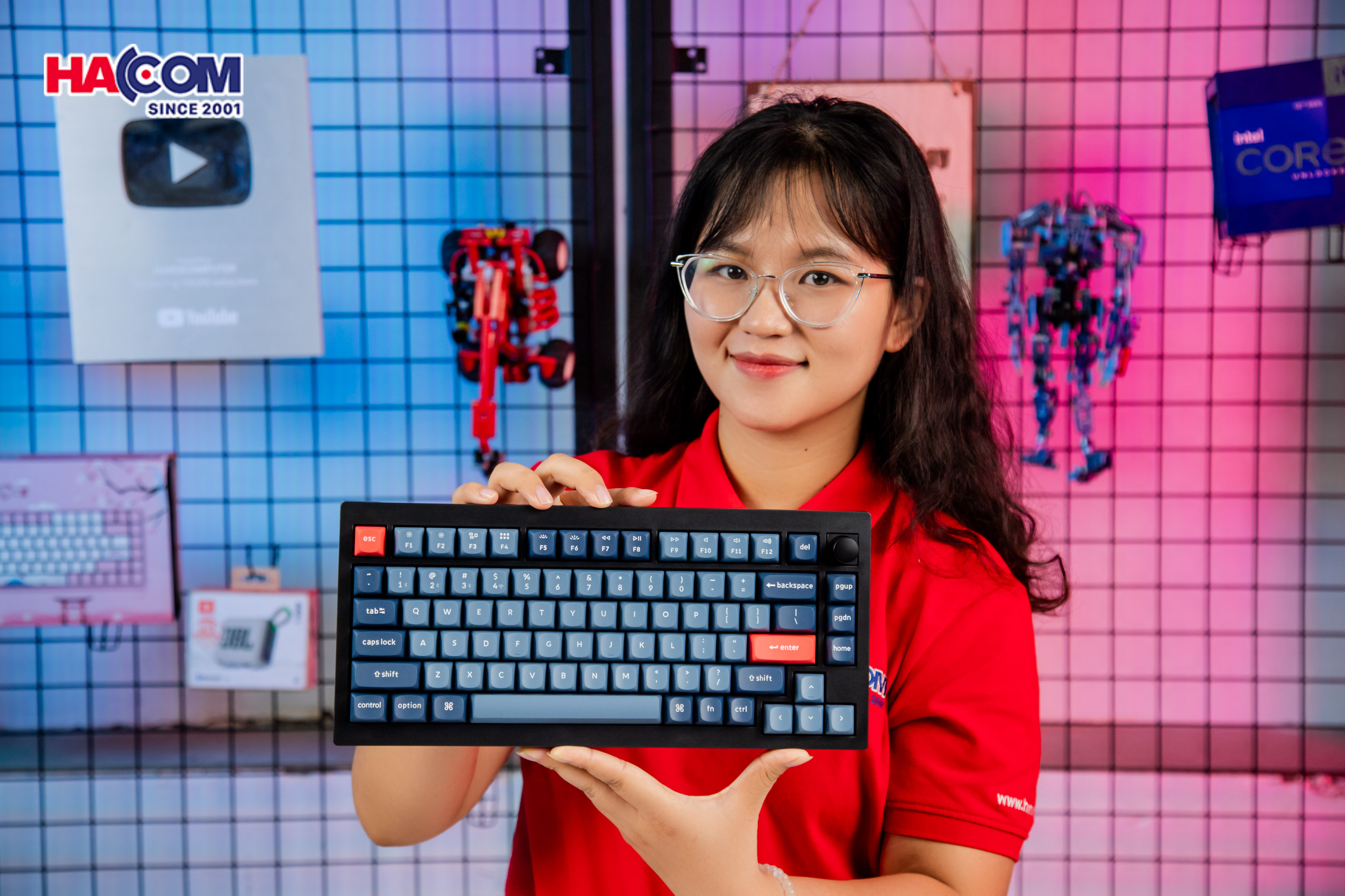 Bàn phím Keychron V1M-D1 V1 Max Swappable RGB Backlight Red Switch 1