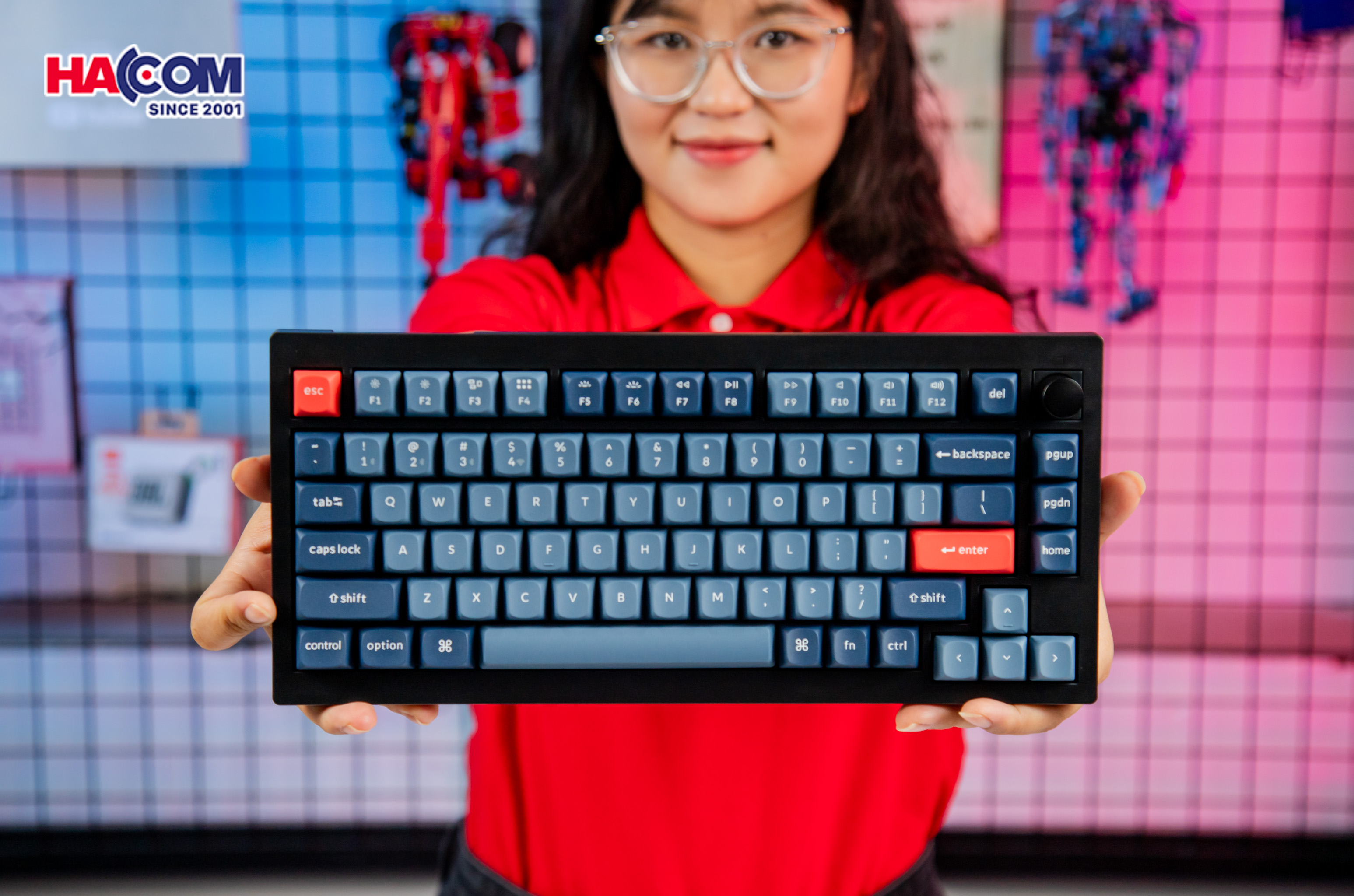 Bàn phím Keychron V1M-D1 V1 Max Swappable RGB Backlight Red Switch 2