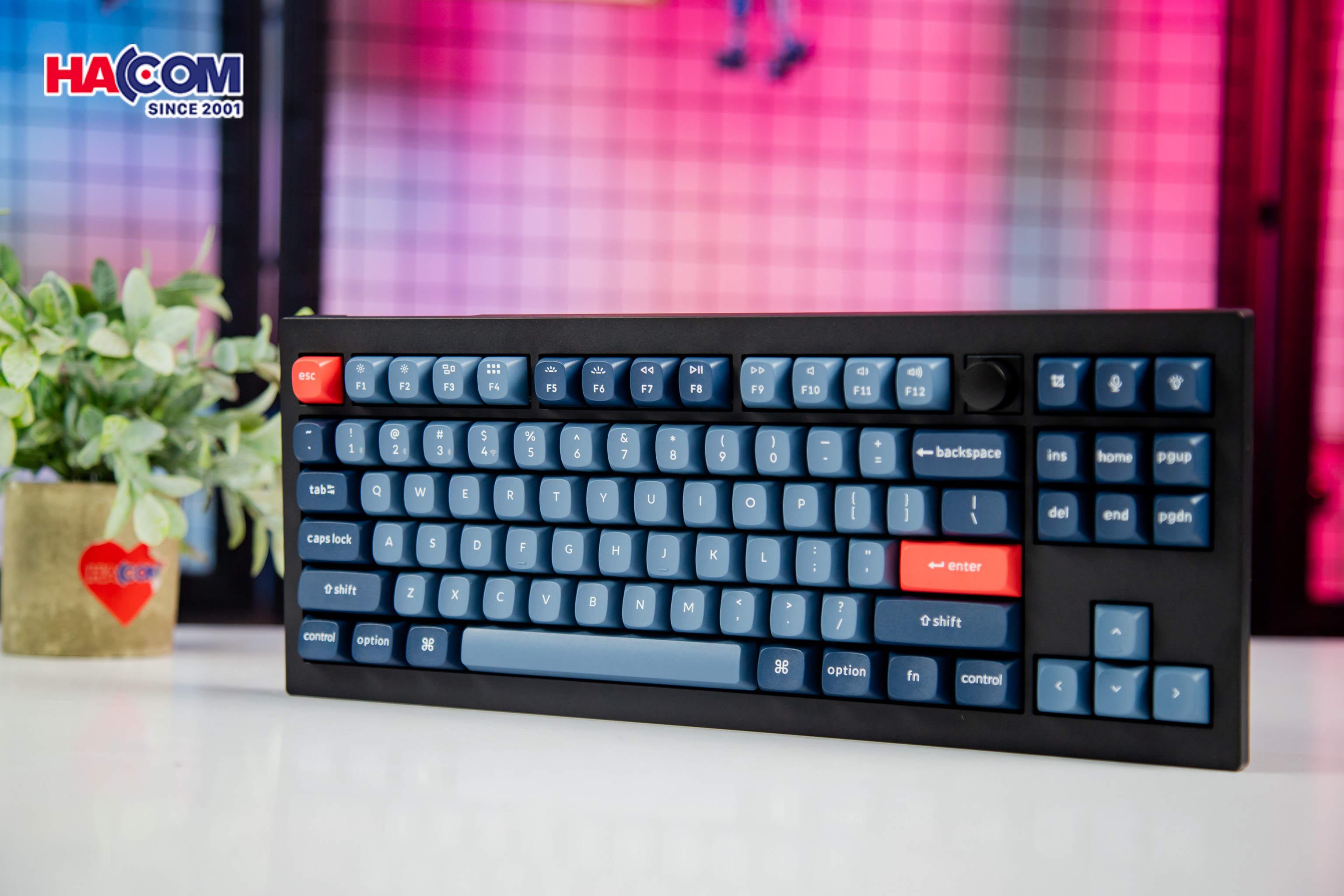 Bàn phím Keychron V3M-D1 V3 Max Swappable RGB Backlight Red Switch - Black - Knob Version - Hình 5