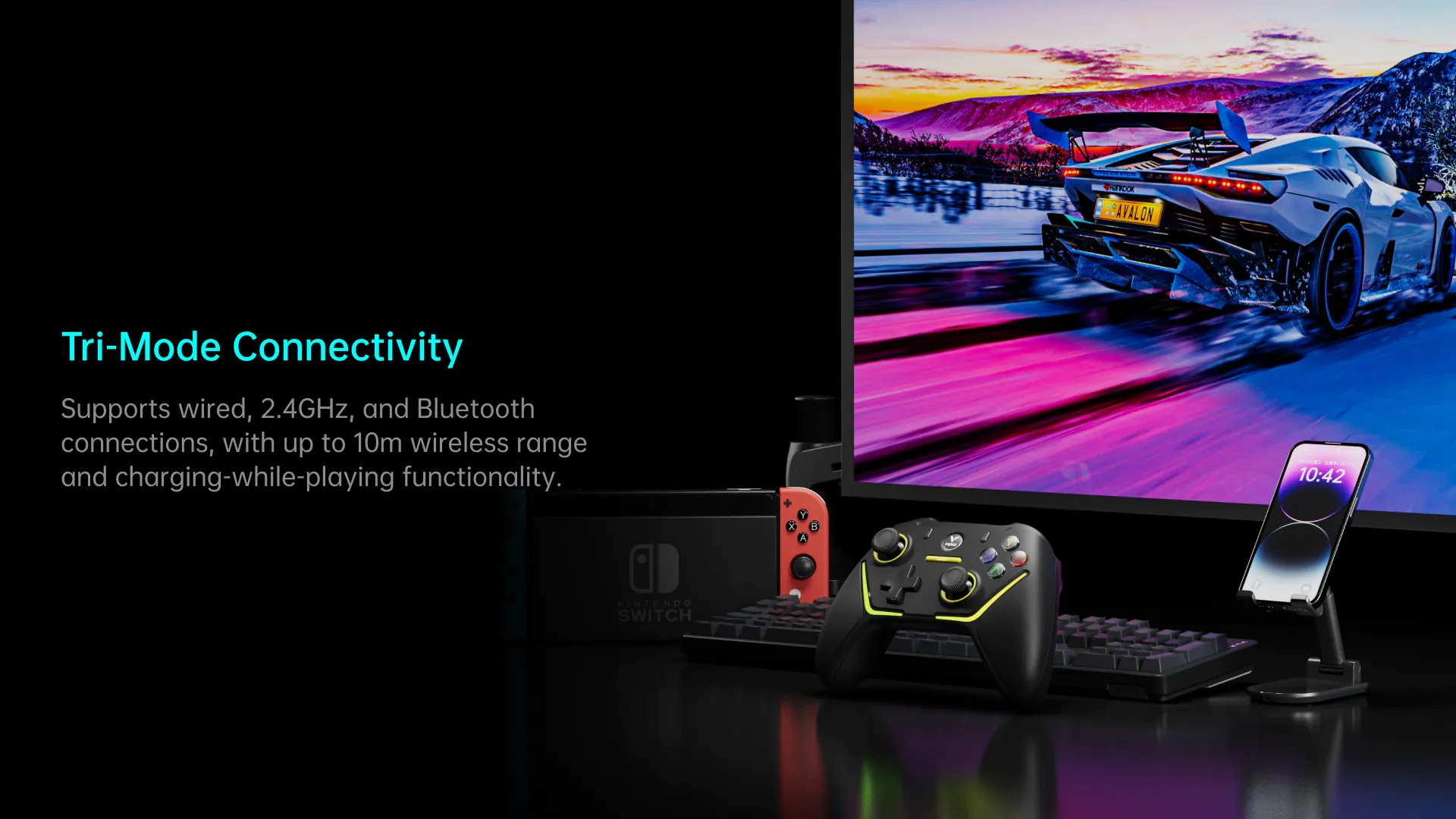 Tay cầm chơi game 2 chế độ kết nối có dây/ không dây Rapoo V610M 2