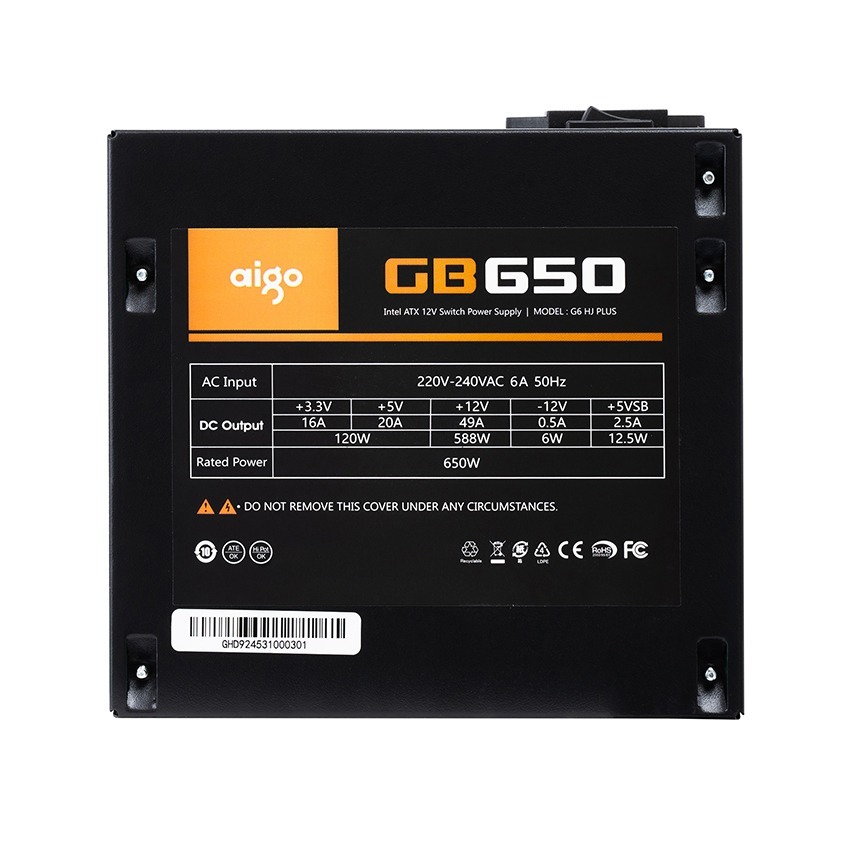 Nguồn máy tính AIGO GB650 - 650W (80 Plus Bronze/Màu Đen) - Cũ đẹp (Tray) - Hình 4