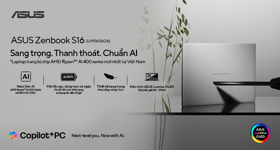 Banner trang chủ ASUS Zenbook tháng 5 2026