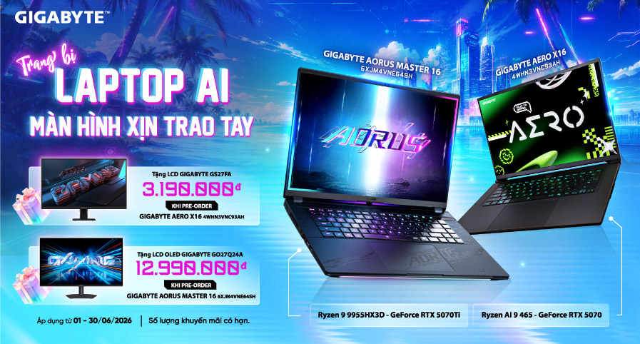 Banner trang chủ gigabyte tháng 6 2026