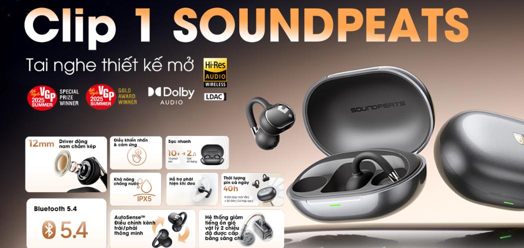 tai nghe bluetooth soundpeats clip 1 1
