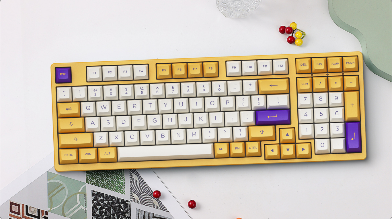 ban phim akko 3098b plus los angeles creamy yellow pro switch kbak0404 1