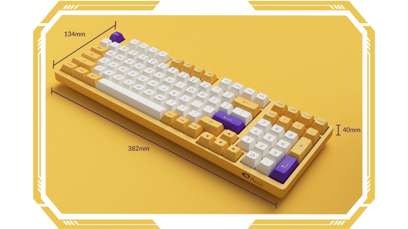 ban phim akko 3098b plus los angeles creamy yellow pro switch kbak0404 5