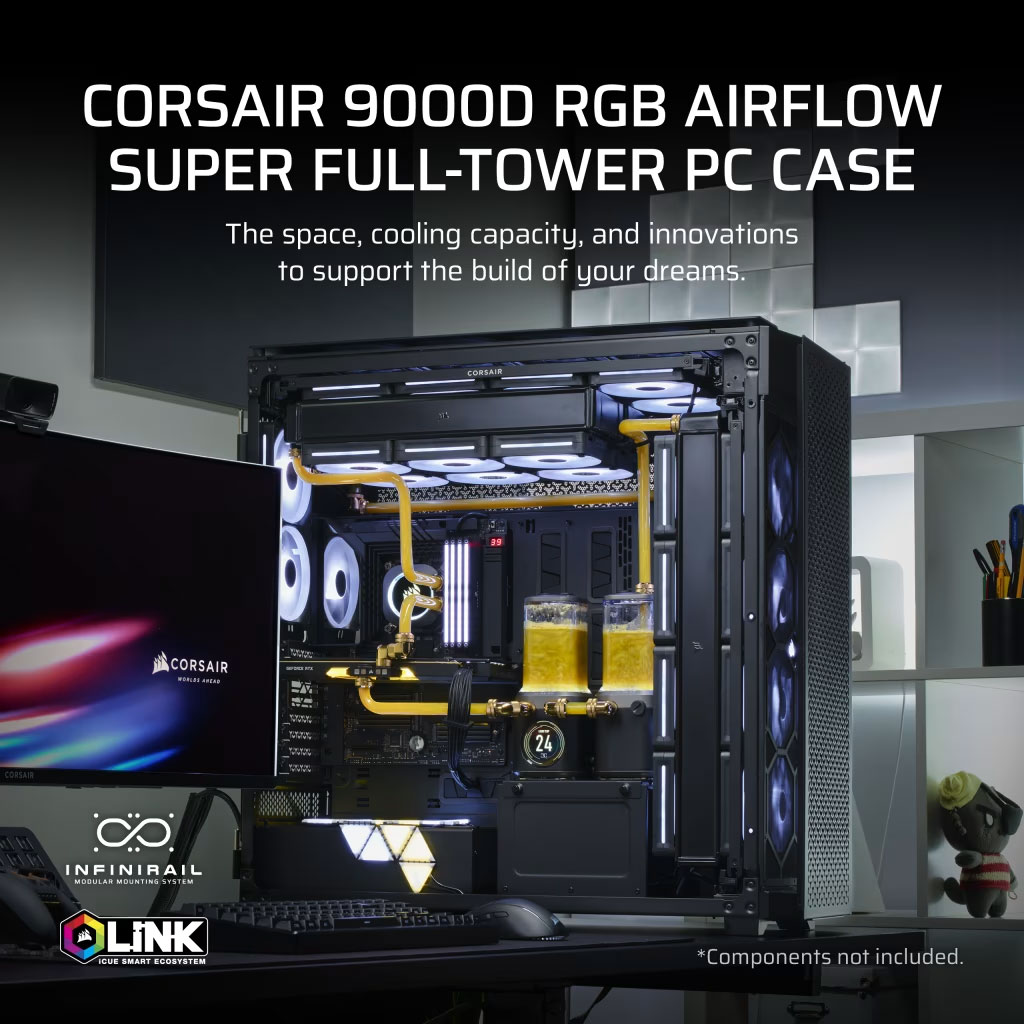 vo may tinh corsair icue link 9000d airflow tg white eatx full tower hacom 2