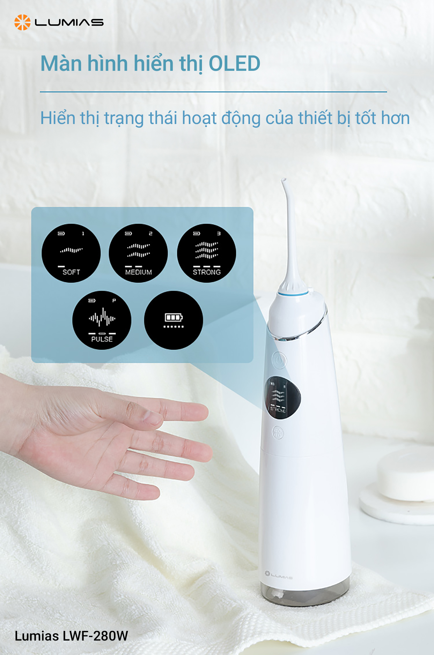 Máy Tăm Nước Dung Tích 280ML Lumias LWF-280W - Màu Trắng 4