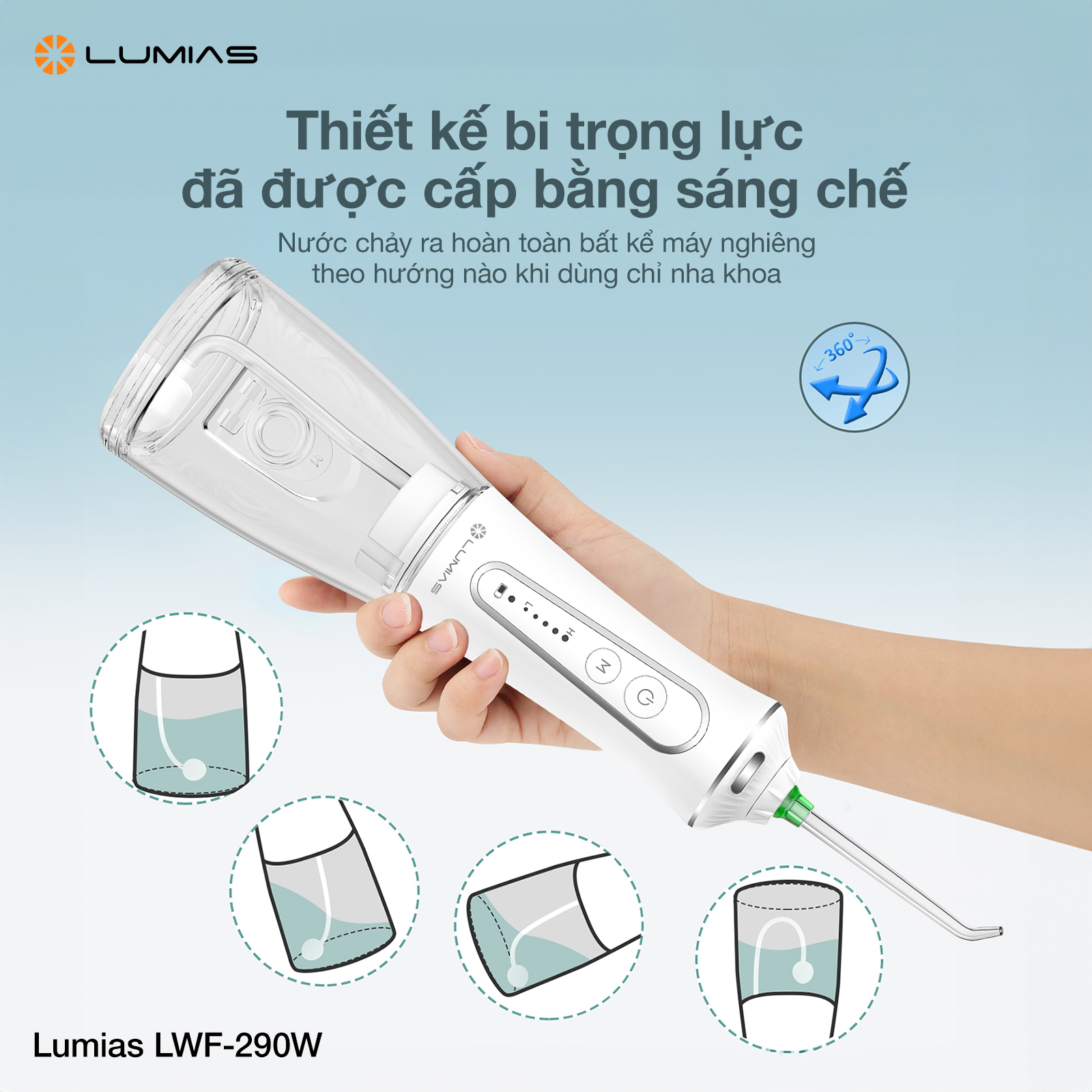 Máy Tăm Nước Dung Tích 300ML Lumias LWF-290W - Màu Trắng 6