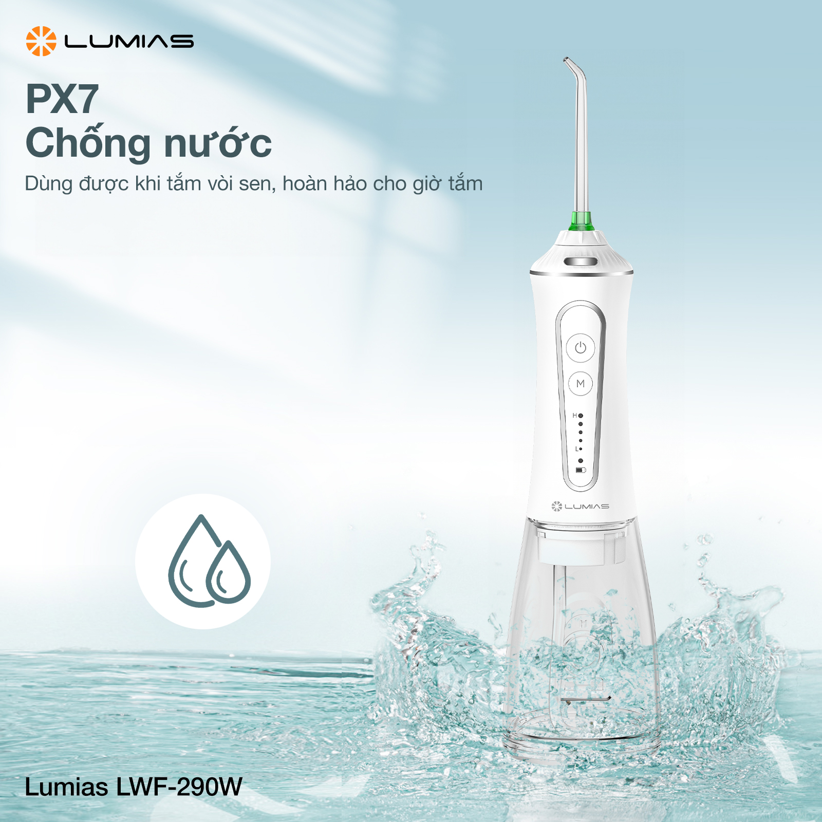 Máy Tăm Nước Dung Tích 300ML Lumias LWF-290W - Màu Trắng