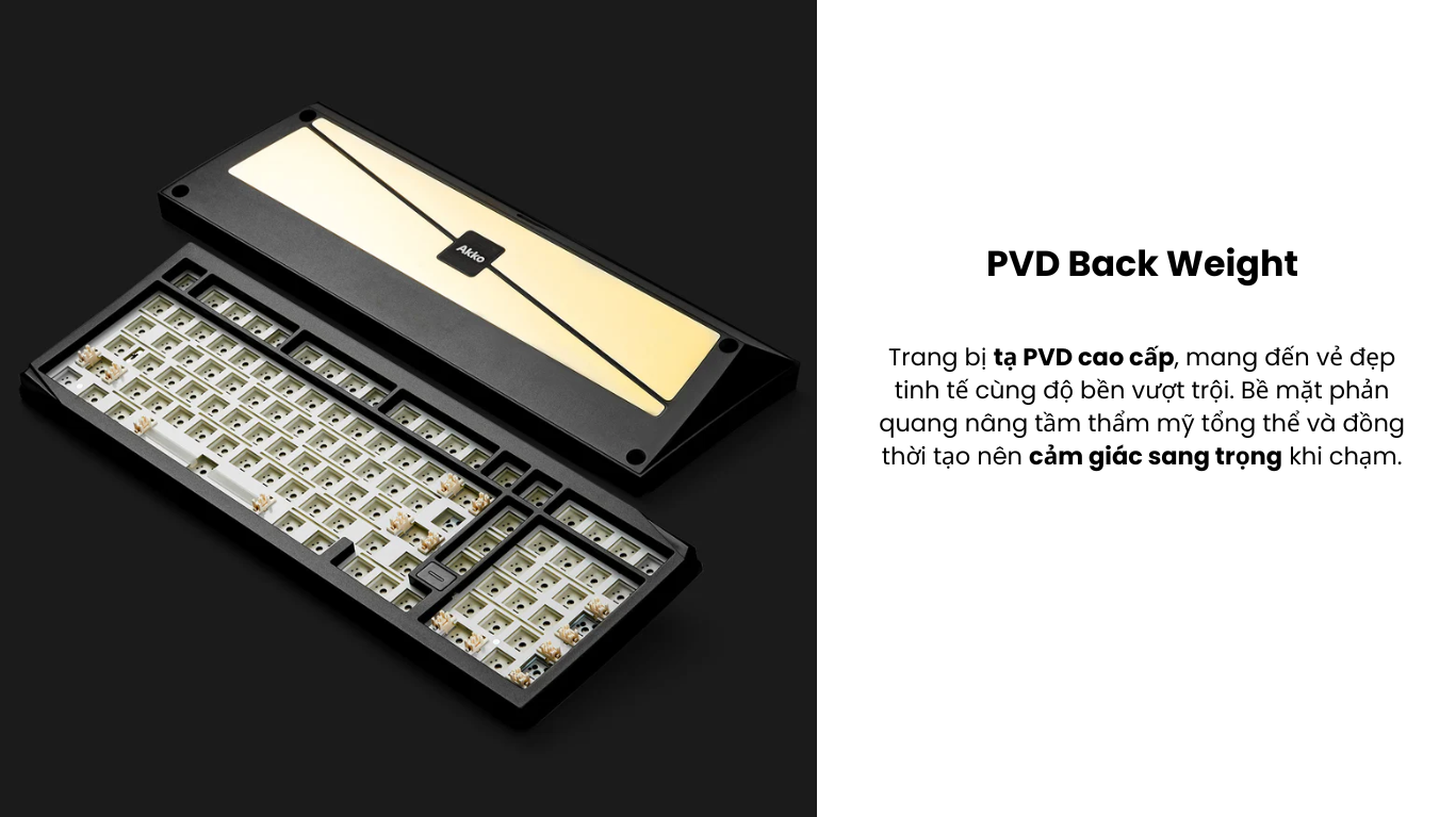 Bàn phím AKKO Mineral 02 VIA Black & Silver (Mirror Switch) 10