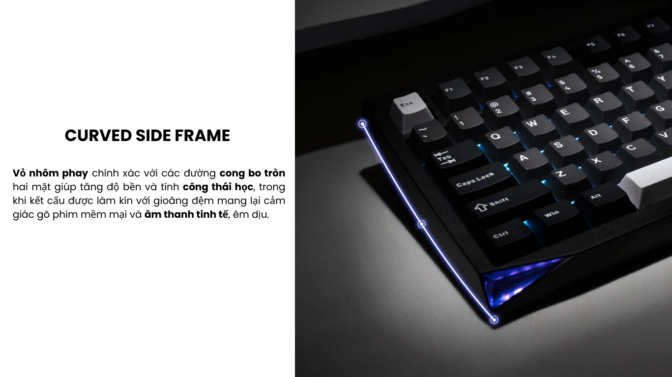 Bàn phím AKKO Mineral 02 VIA Black & Silver (Mirror Switch) 3