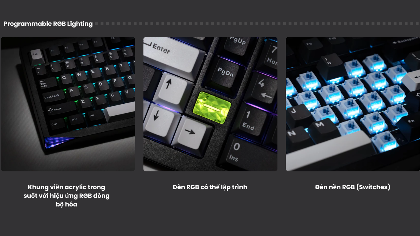 Bàn phím AKKO Mineral 02 VIA Black & Silver (Mirror Switch) 6