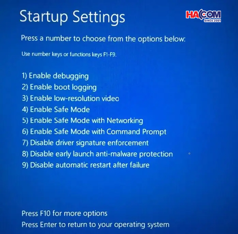cach vao safe mode tren windows 10 hacom 8