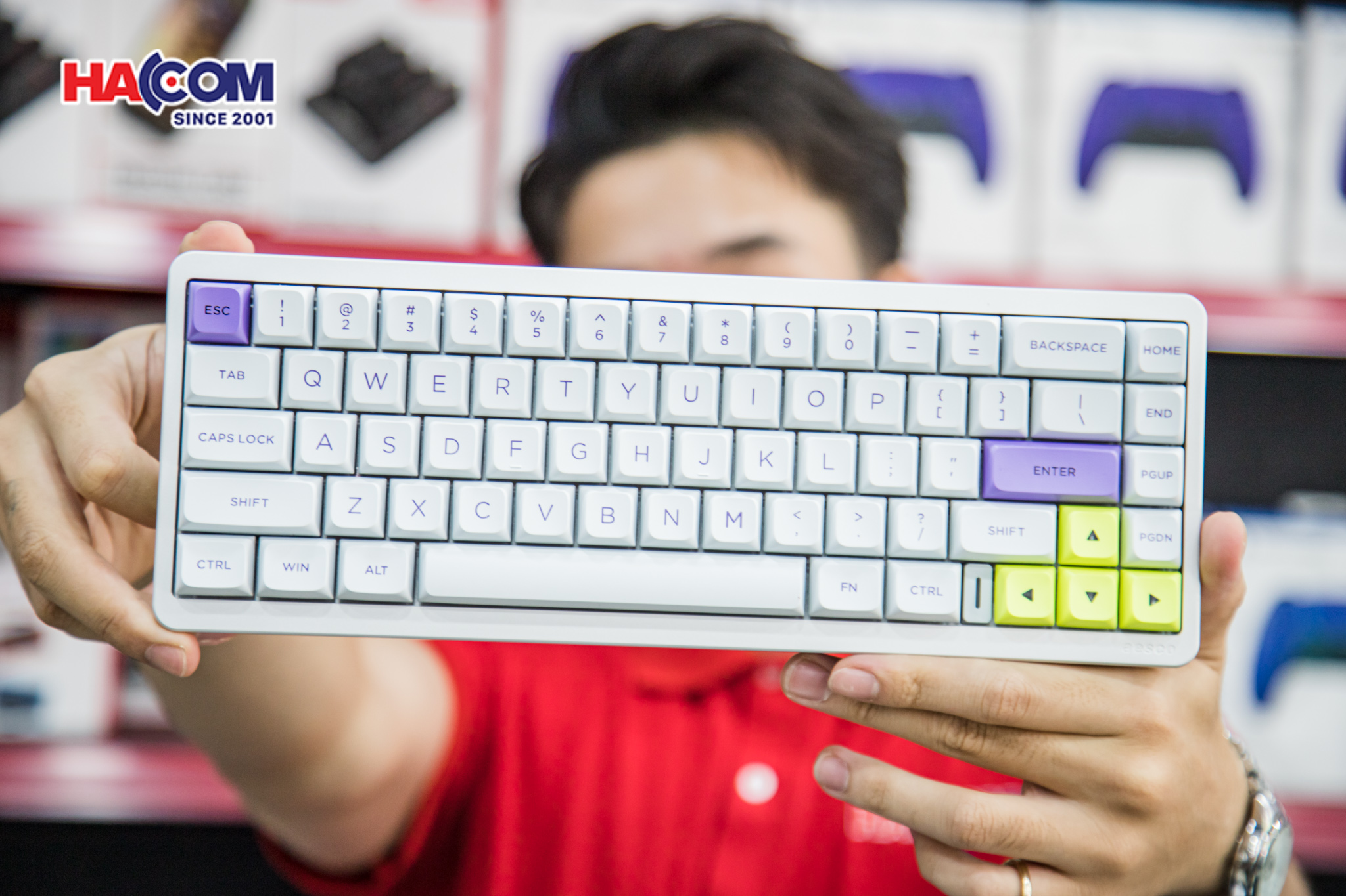 ban phim rapid trigger aesco a67 mau xam 002