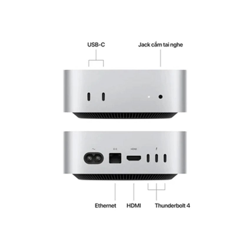 Apple Mac Mini M4 Z1CG0003L (Apple M4 10 core CPU/10 core GPU/16GB RAM/1TB SSD/Mac OS/Bạc) - Hình 3
