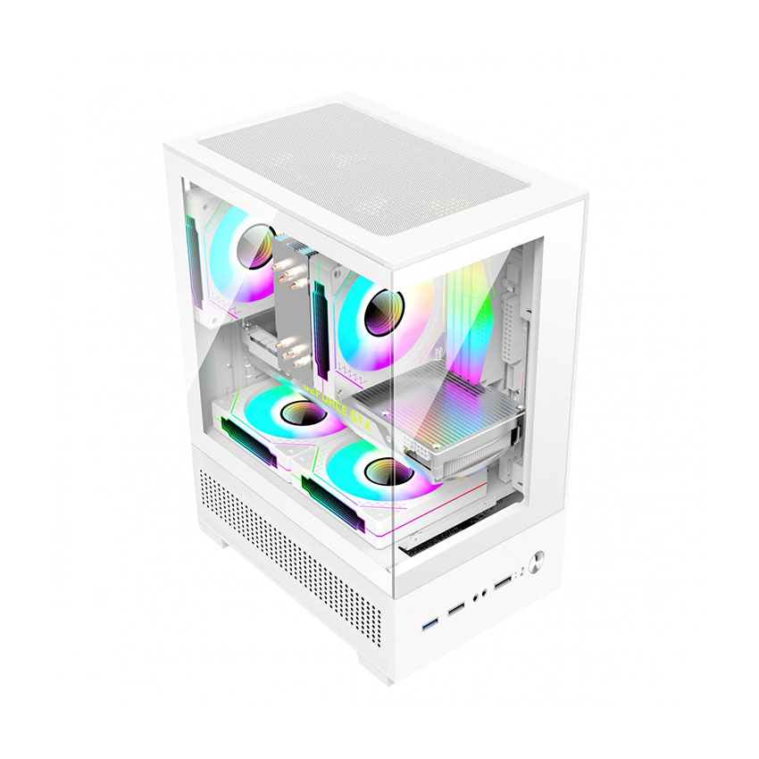 Vỏ Case EDRA ECS1303H White (mAtx/0 Fan) - Hình 2