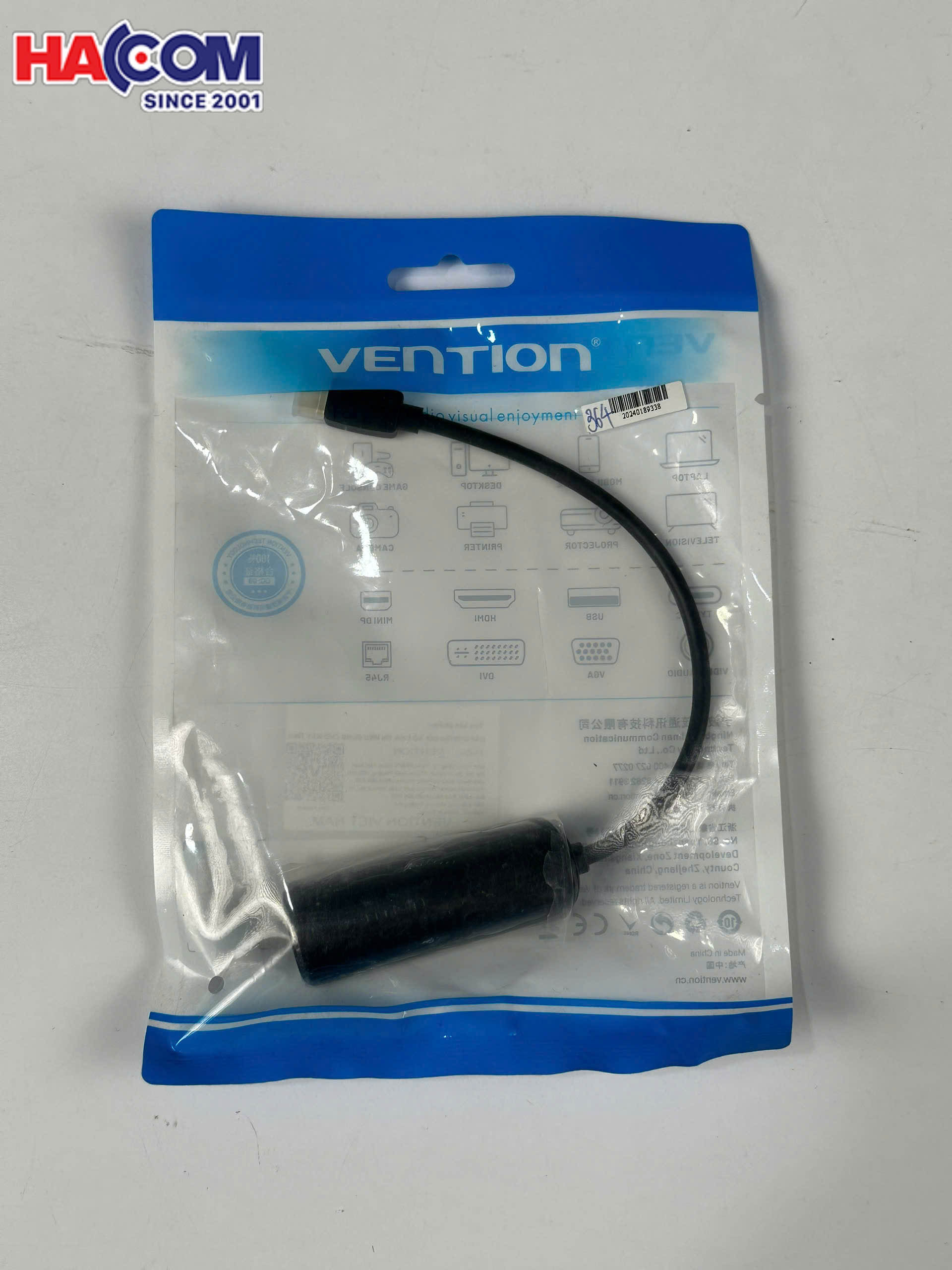 Cáp chuyển đổi từ TypeC sang cổng LAN Vention CFABB 4