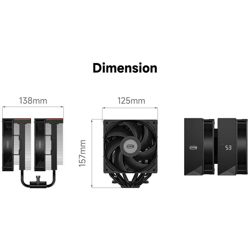 Tản nhiệt khí PC COOLER RT620 Digital BK Black 5