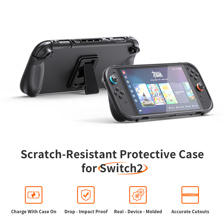 op lung bao ve co chan de tpu case for switch 2 mau den jys ns2301 11