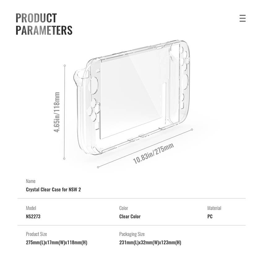 Ốp lưng bảo vệ Protective PC Case for Nintendo Switch 2 JYS-NS2273 12