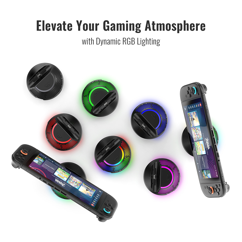 Sạc mini kiêm dock chuyển TV 5 in 1 cho Nintendo Switch 2 màu đen JYS-NS2289 2