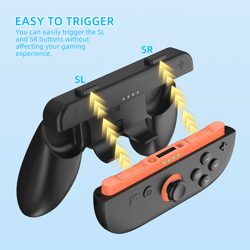 Vỏ tay cầm bằng nhựa có dây đeo Grip Controller for Switch 2 Twin Pack 2 in 1 màu đen JYS-NS2276 9
