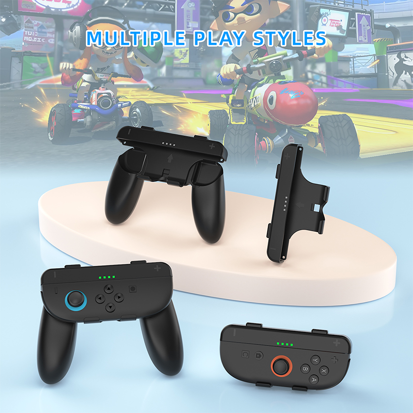 Vỏ tay cầm bằng nhựa có dây đeo Grip Controller for Switch 2 Twin Pack 2 in 1 màu đen JYS-NS2276 6