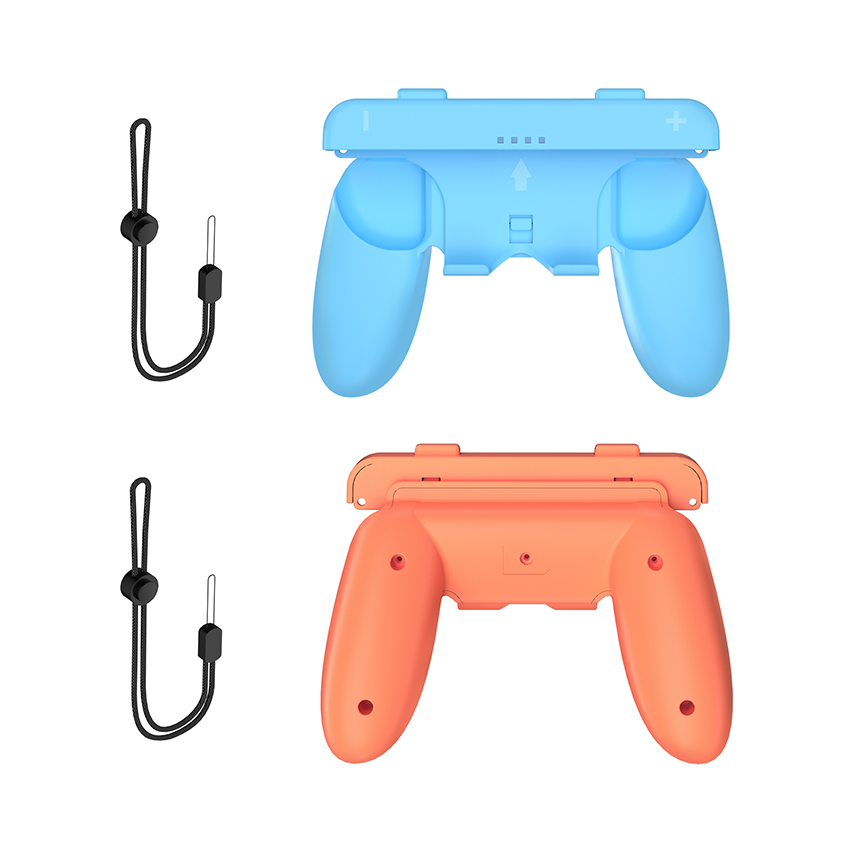 Vỏ tay cầm bằng nhựa có dây đeo Grip Controller for Switch 2 Twin Pack 2 in 1 màu xanh pha cam JYS-NS2276 1